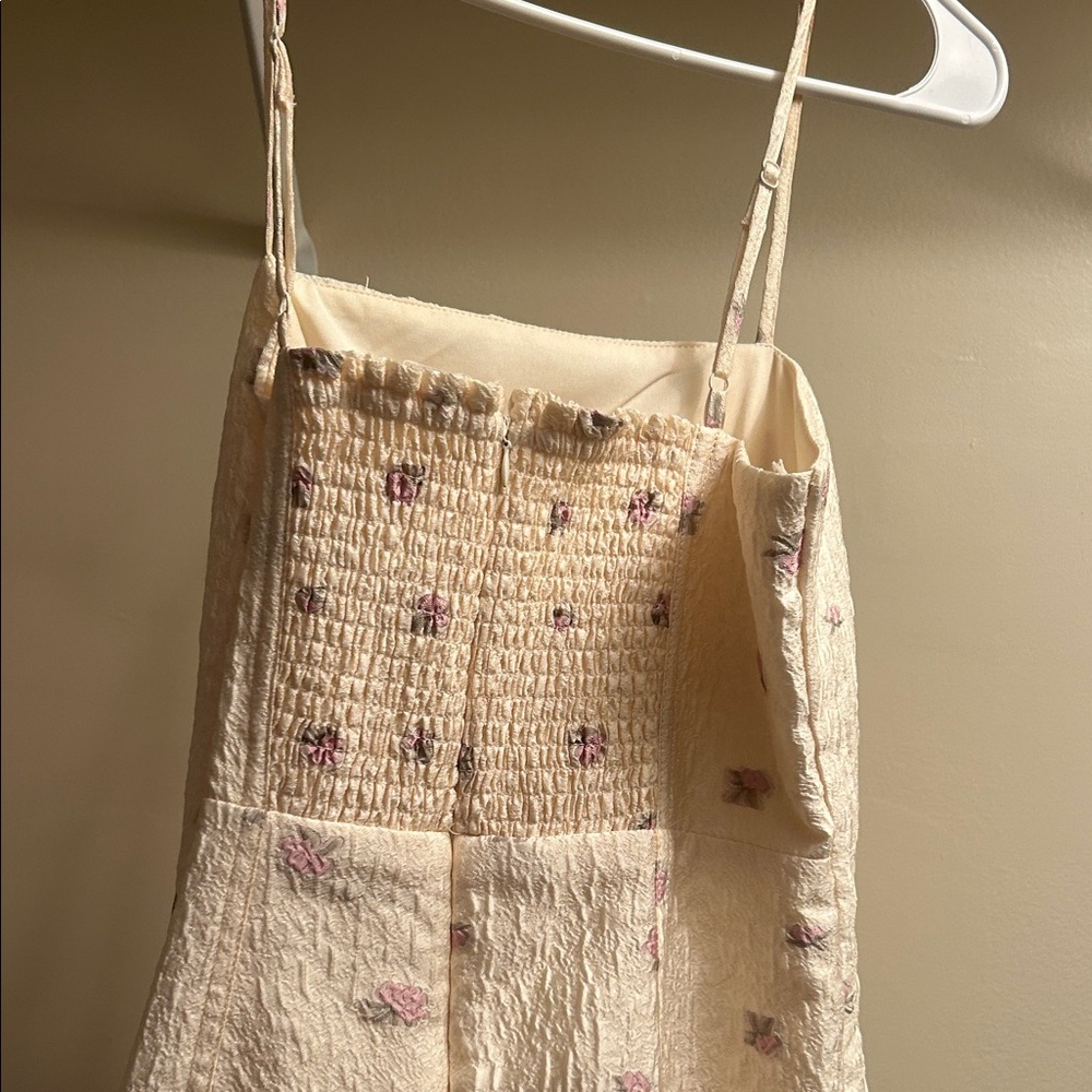 Floral Smocked Cream Dress - Picture 2 of 5